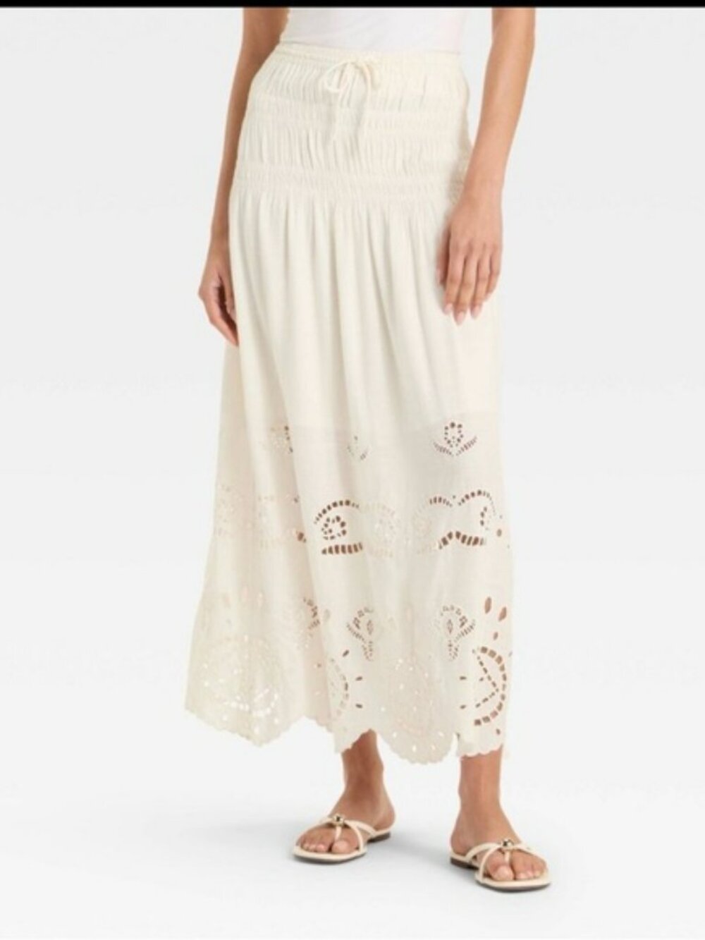 Future Collective Embroidered Eyelet Drop Waist A-Line Skirt Size XL NWT Target